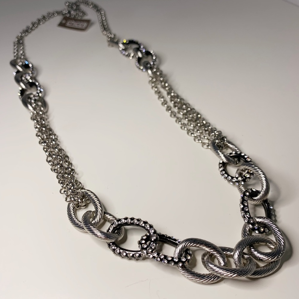 Silver Metal Chain Gem Waist Belt Accessory